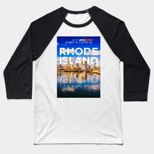 Rhode Island Travel Poster Baseball T-Shirt